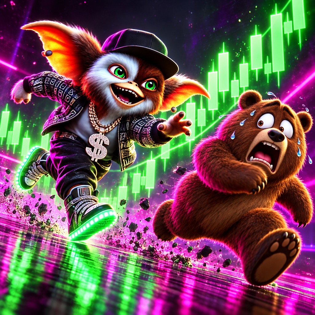 Pookie chasing away a scared bear